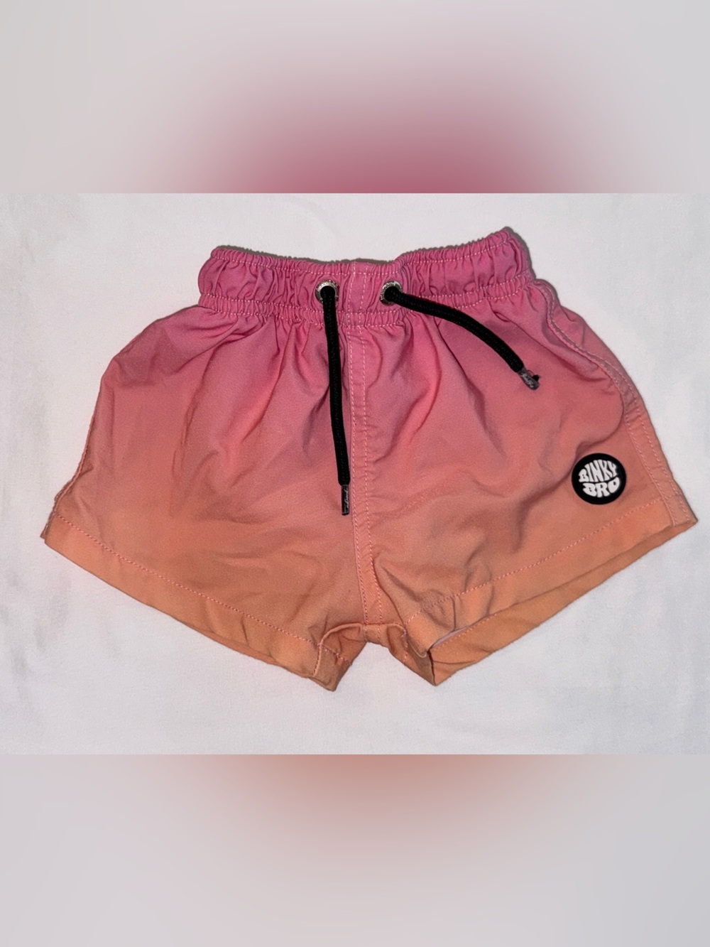 BinkyBro Pink Ombré Swim Trunks | Size 12-18 Months | Toddler Boys